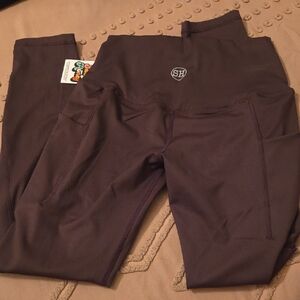 Salty Honey Womens Leggings in Chocolate Brown.